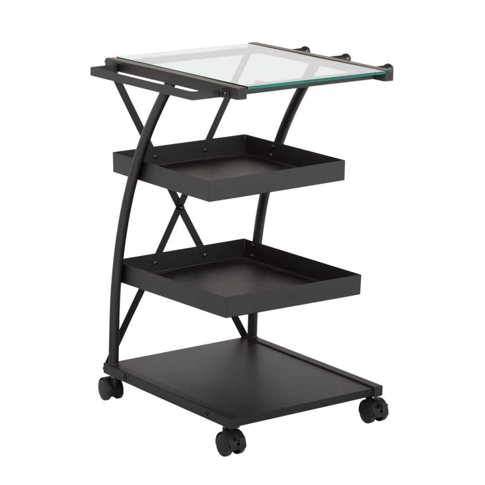 Studio Designs Triflex Metal 4-Tier Organizer Cart, Black