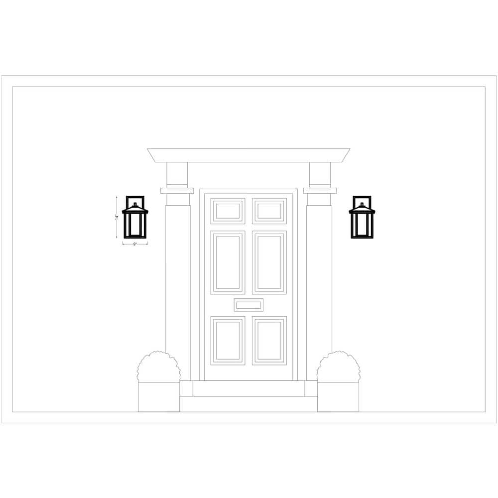 88027-57 Hunnington Outdoor Wall Lantern Outside Fixture, One - Light, Weathered Pewter