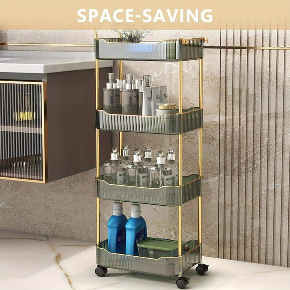 Four-Tier Metal and Plastic Kitchen Cart
