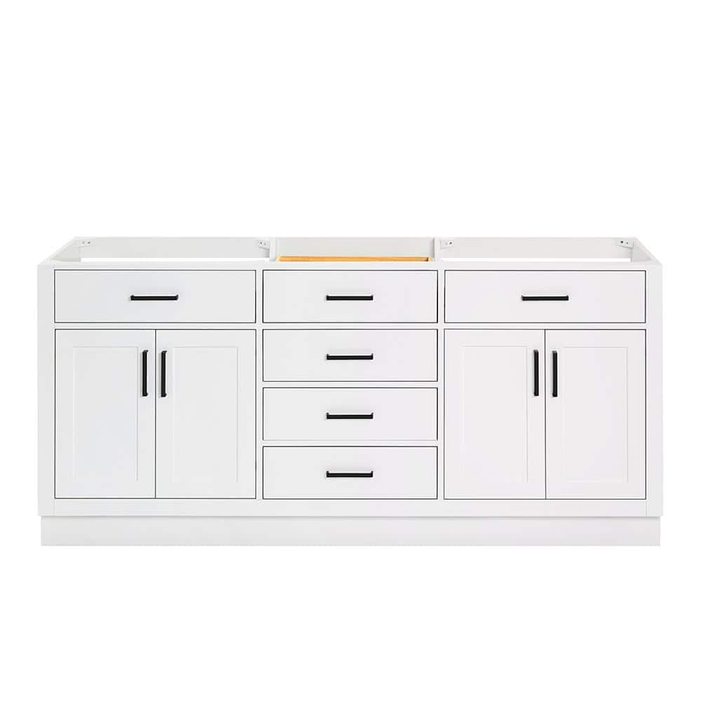 Ariel T072d-Bc Hepburn 72" Double Free Standing Vanity Cabinet Only - White