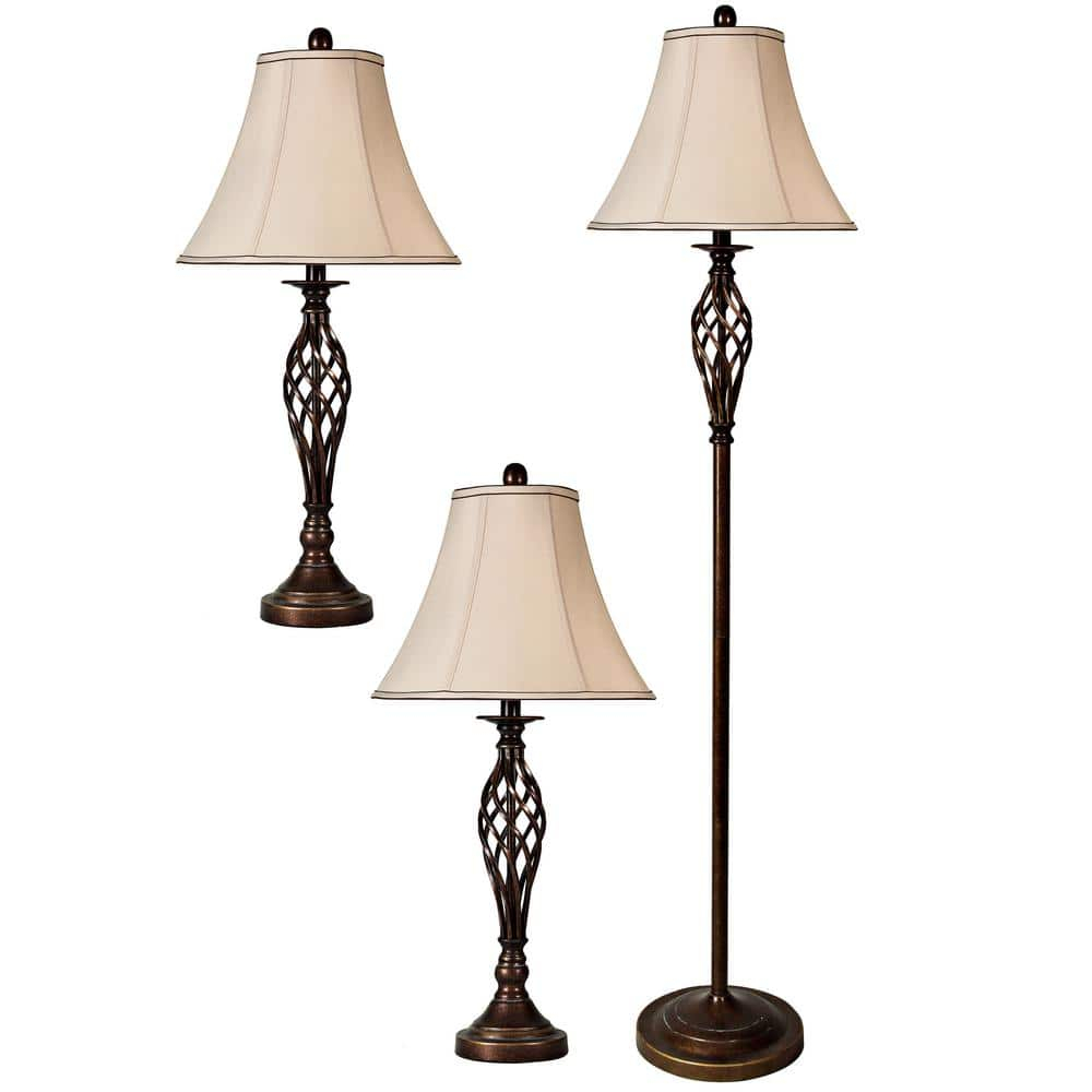Stylecraft Home Collection - Barclay - 1 Light Table Lamp and Floor Lamp Set (2