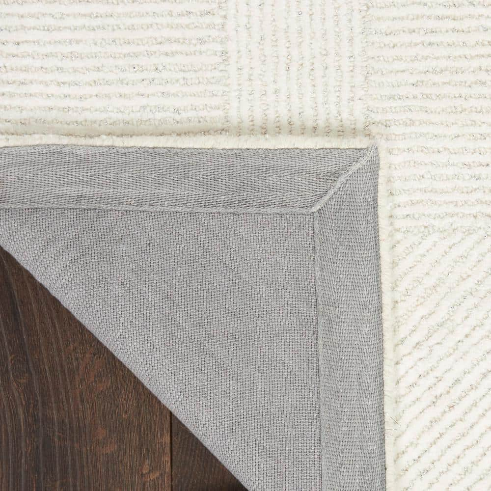 Ma30 Star Ivory 5 ft. x 7 ft. Textured Contemporary Area Rug