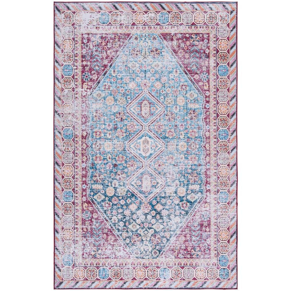 Red Synthetic Washable Non-slip 9' x 12' Rectangular Rug