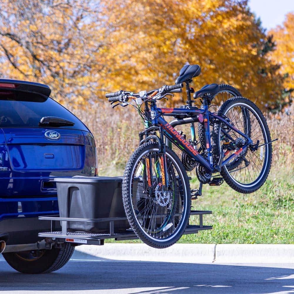 Elevate Outdoor BCCB-1169-2 Steel Basket Cargo Carrier with Bike Rack, Fits 2 Bikes