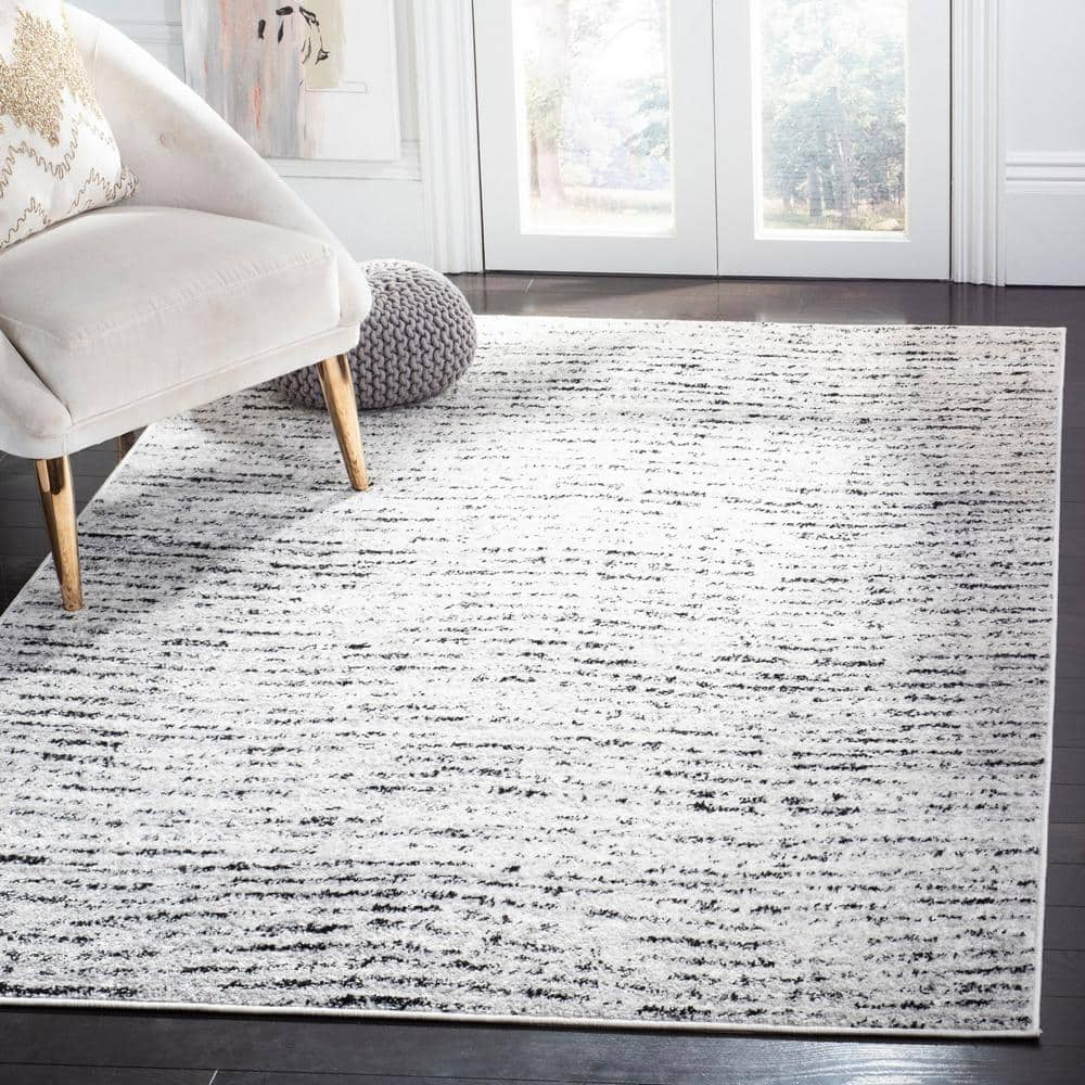 SAFAVIEH Adirondack Linnette Abstract Area Rug, Ivory/Silver, 4' x 4' Square
