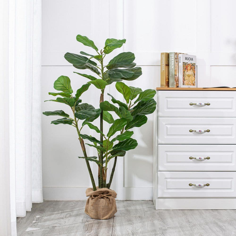 Artificial Fiddle Leaf Fig Plant in Planter (Set of 2)