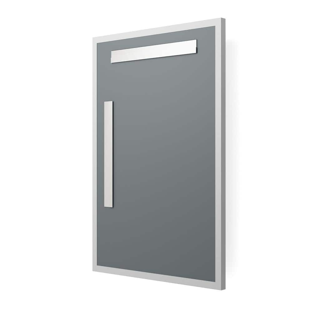 20 in. x 30 in. Metal Framed Rectangular Bathroom Vanity Mirror in Silver