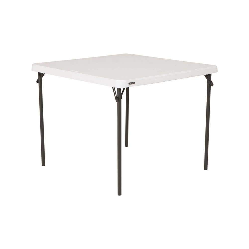 Lifetime 37 inch Square Folding Table, Indoor/Outdoor Commercial Grade, White Granite (80783)
