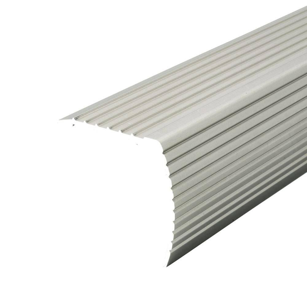 72" Satin Silver Aluminum Fluted Stair Edging