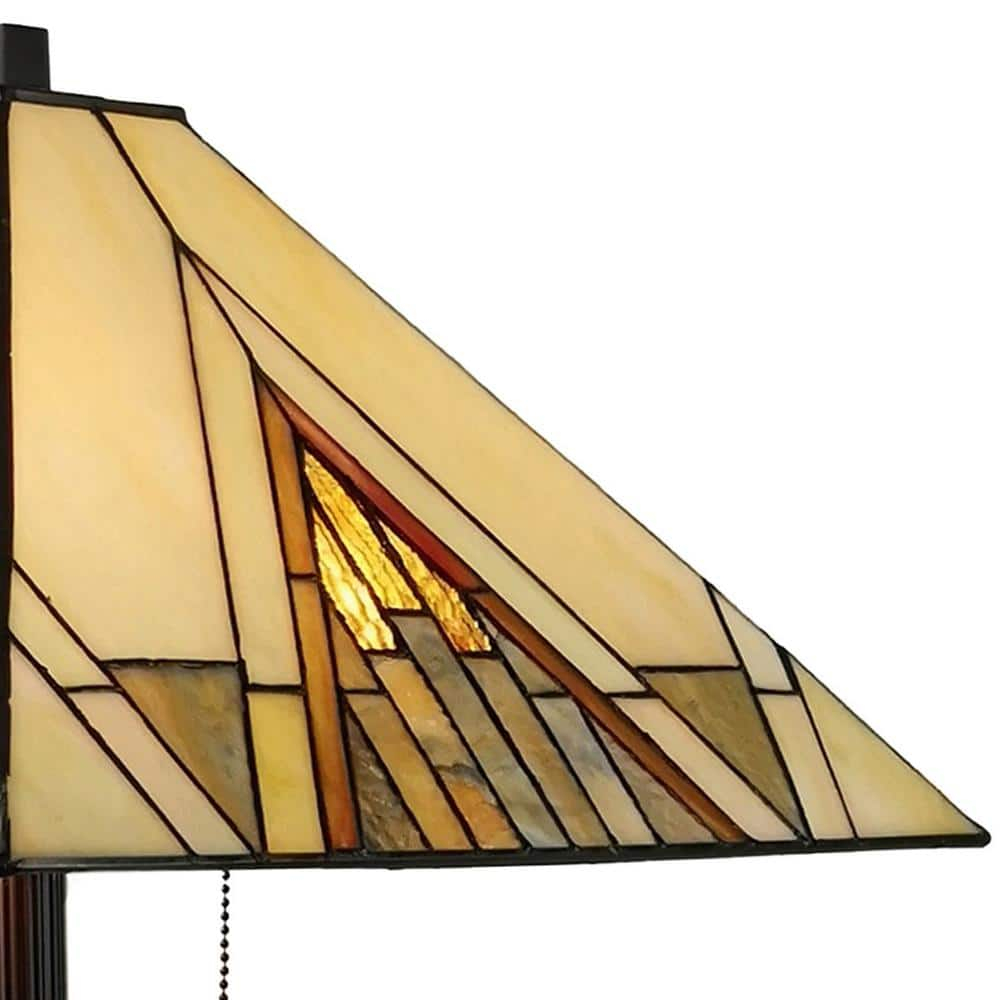 Tiffany Style 2 Light Mission Floor Lamp - 62" Tall