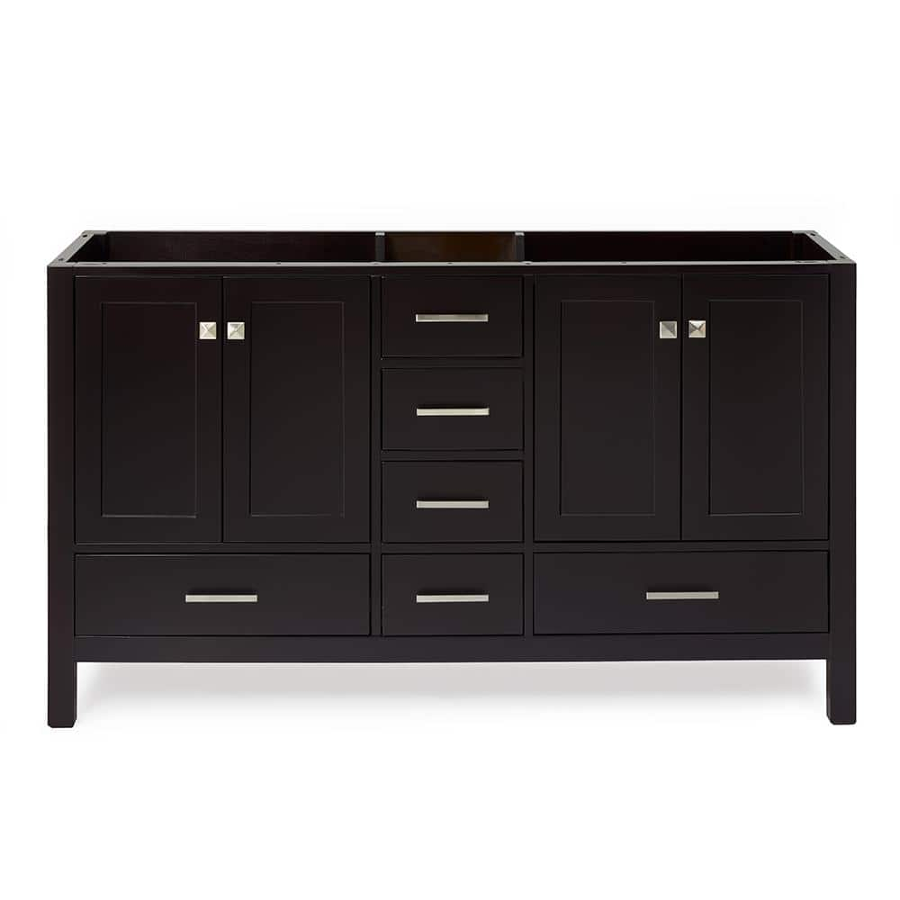 Ariel A061d-Bc Cambridge 60" Double Free Standing Vanity Cabinet Only - Brown