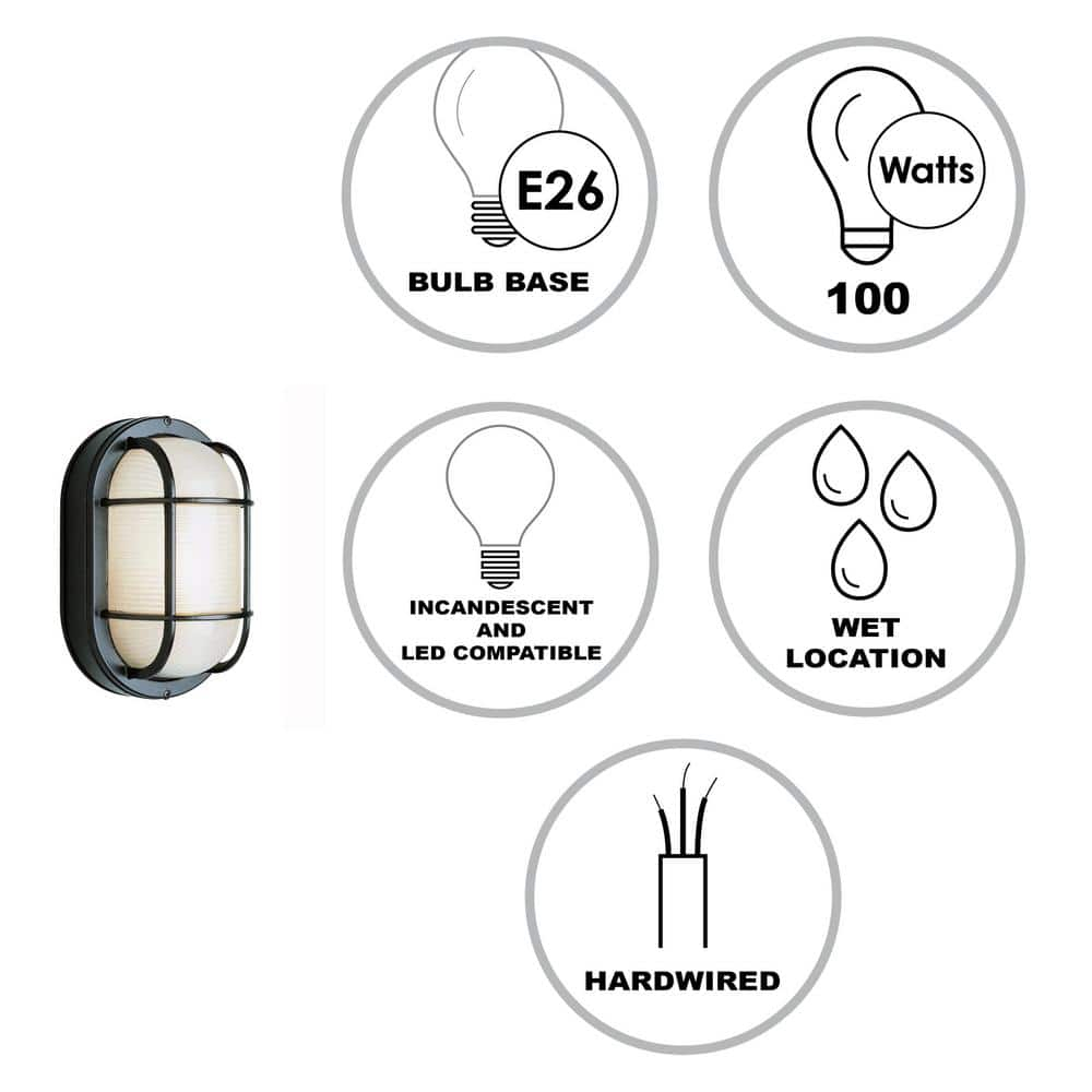 Trans Globe Lighting 41015 6.5" Width 1 Light Flush Mount Bulkhead Outdoor Wall Sconce -