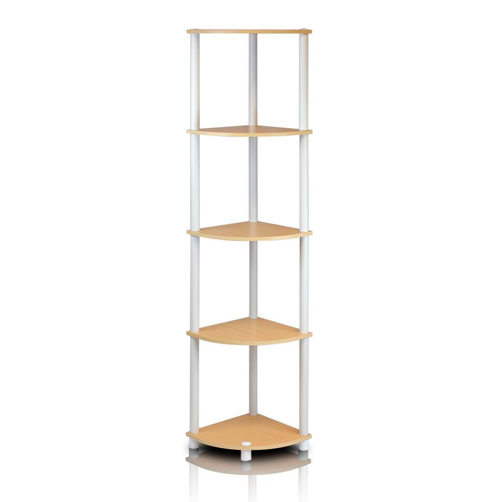 Furinno 2-99811BE Turn-N-Tube 5-Tier Corner Multipurpose Display Shelves, Set of 2