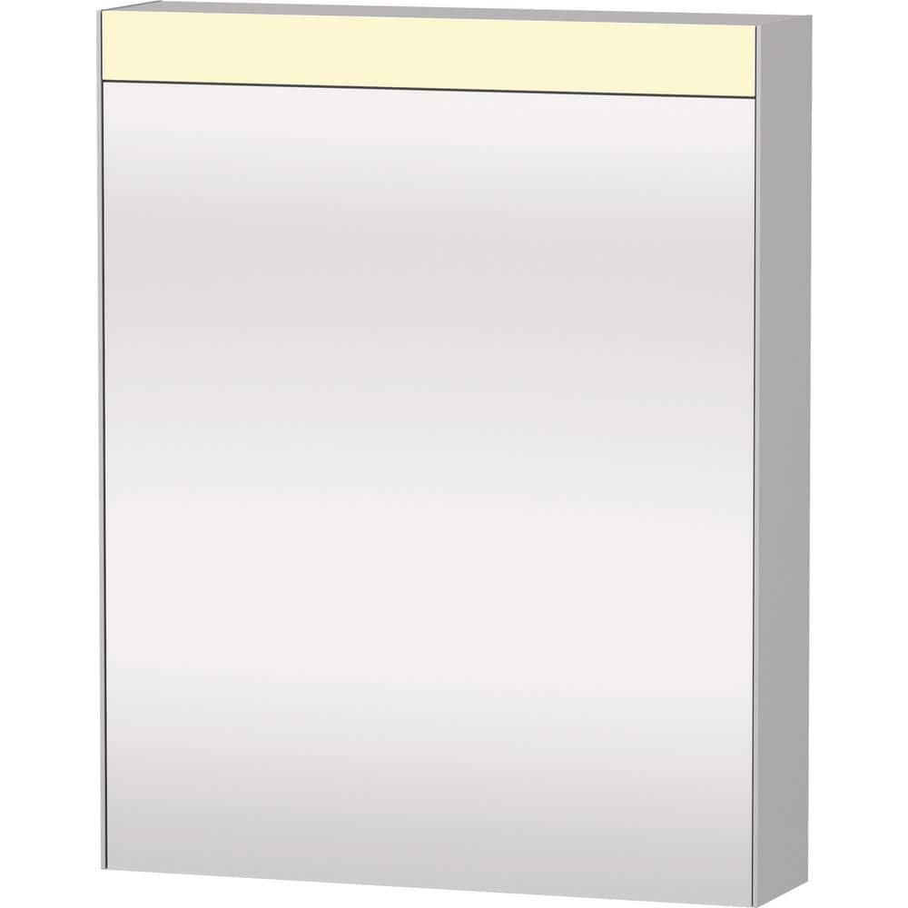 Surface Mount Frameless 1 Door Medicine Cabinet with 2 Shelves and LED Lighting
