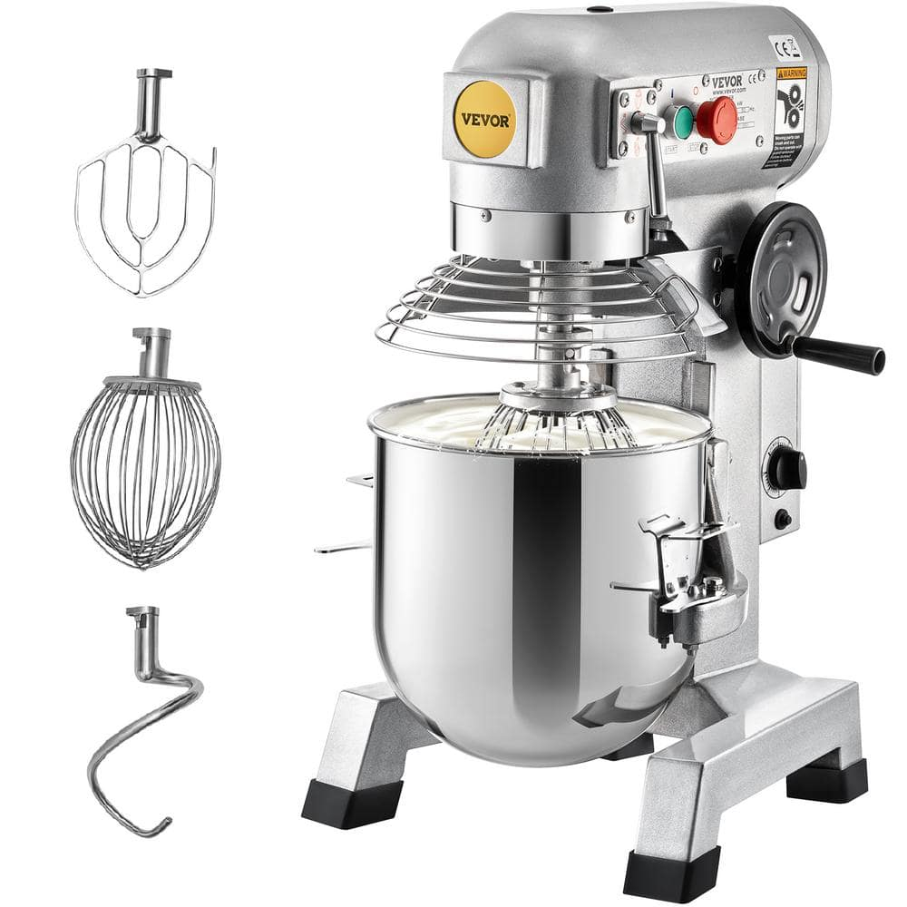 VEVOR 15-Quart Silver Stainless Steel Commercial Stand Mixer