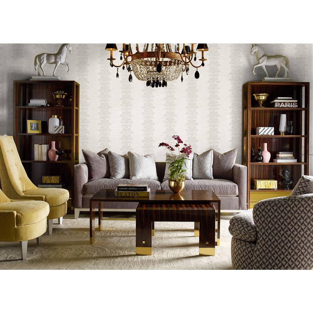 Cove Gray & Alabaster Damask Urban Chic Wallpaper