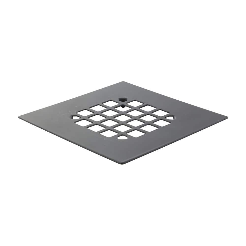 4.25 in. Square Stainless Steel Drain Cover, Matte Black