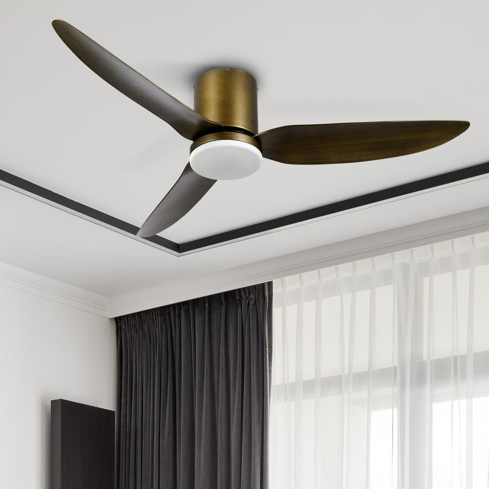 52" 3 Blade Smart Ceiling Fan with Dimmable Light Kit & Remote Bronze