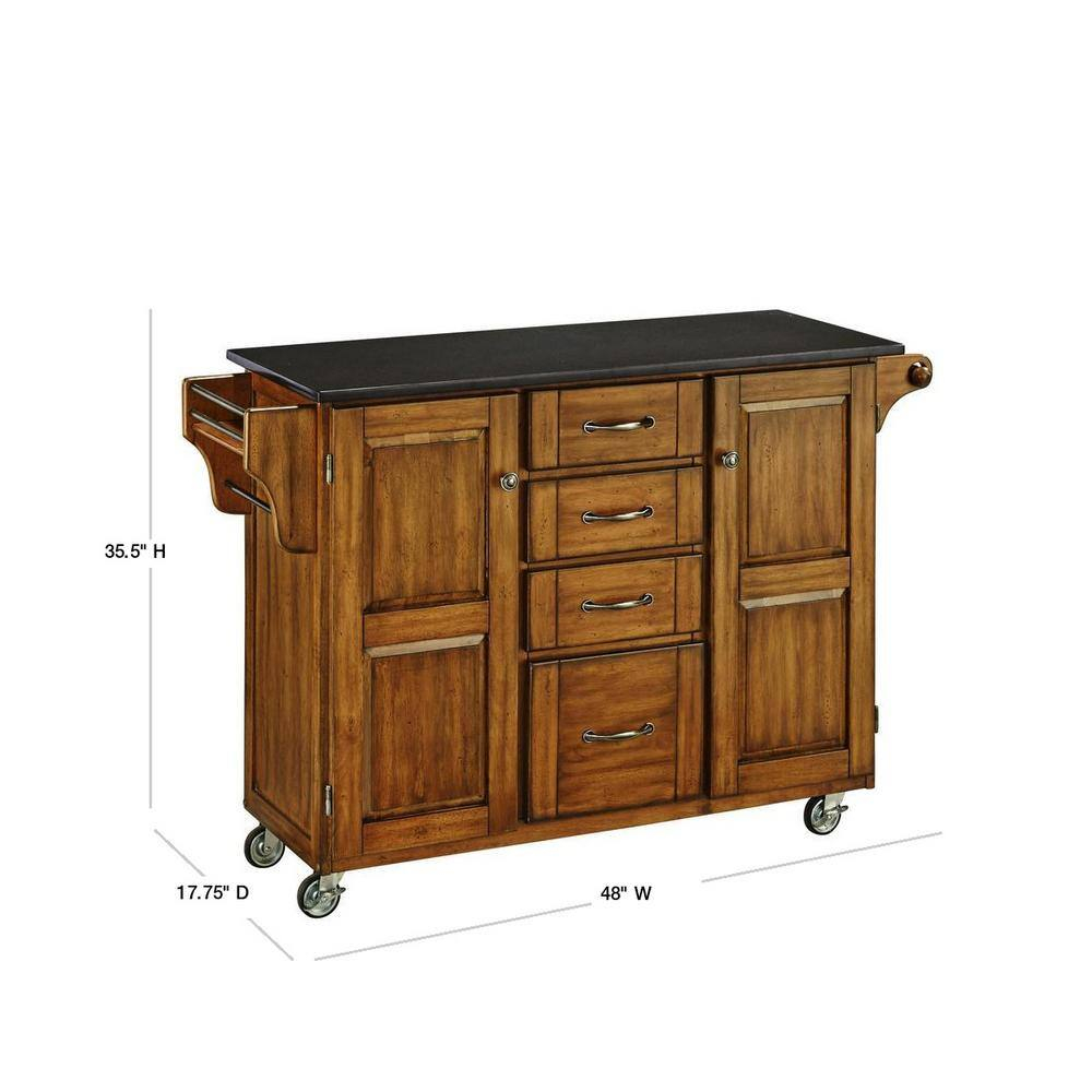 Homestyles Create-a-Cart Wood Rolling Kitchen Cart in Brown