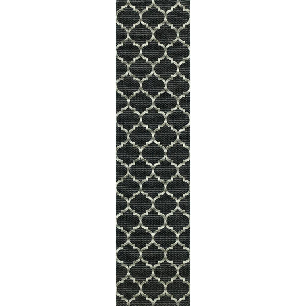 Unique Loom Decatur Collection Area Rug - Trellis (2' x 8' Runner Black/Ivory)