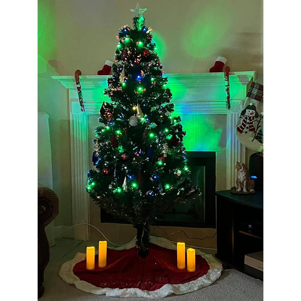 5 ft. White Pre-Lit LED Artificial Christmas Tree with Top Star