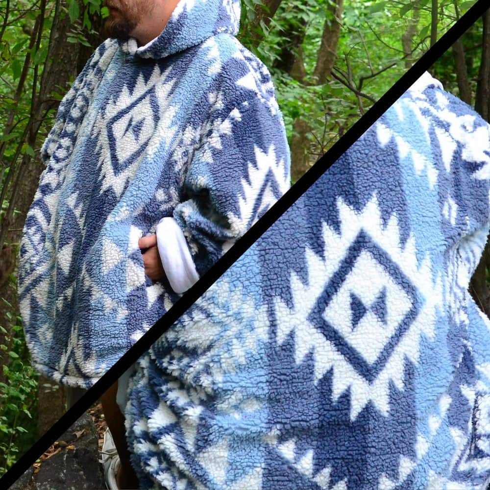 Coleman  Oversized Super Soft Wearable Hoodie Throw Blanket Blue