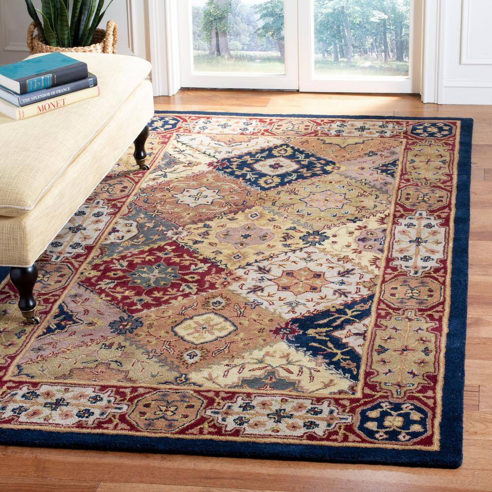 SAFAVIEH Heritage Collection Accent Rug - 2'3" x 4', Multi & Red, Handmade Traditional Oriental Wool, Ideal for High Traffic Areas in Entryway, Living Room, Bedroom (HG512B)