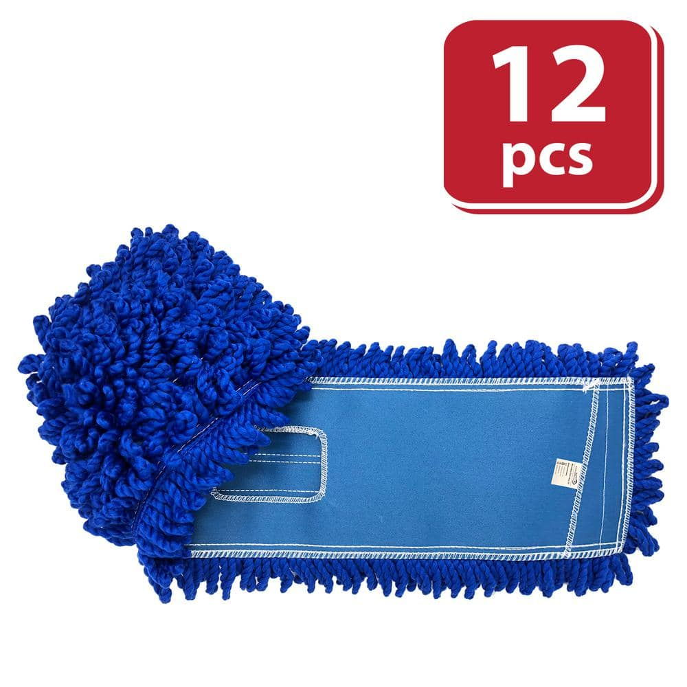 Kleen Handler 36 inch Microfiber Dust Mop | 12 Pack, Large Washable Commercial Mop Head Replacement
