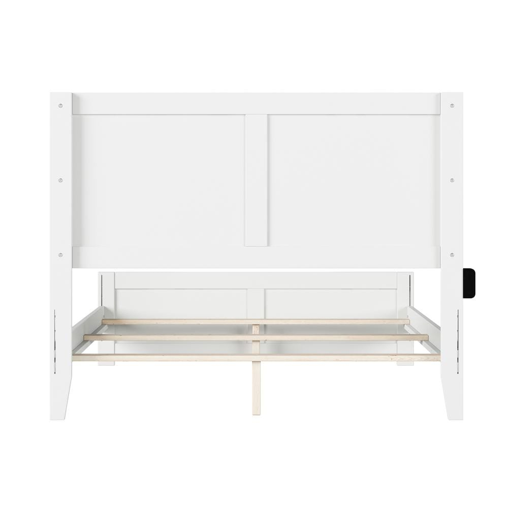 AFI Canyon White Solid Wood Foundation Bed Frame with Matching Footboard, Full