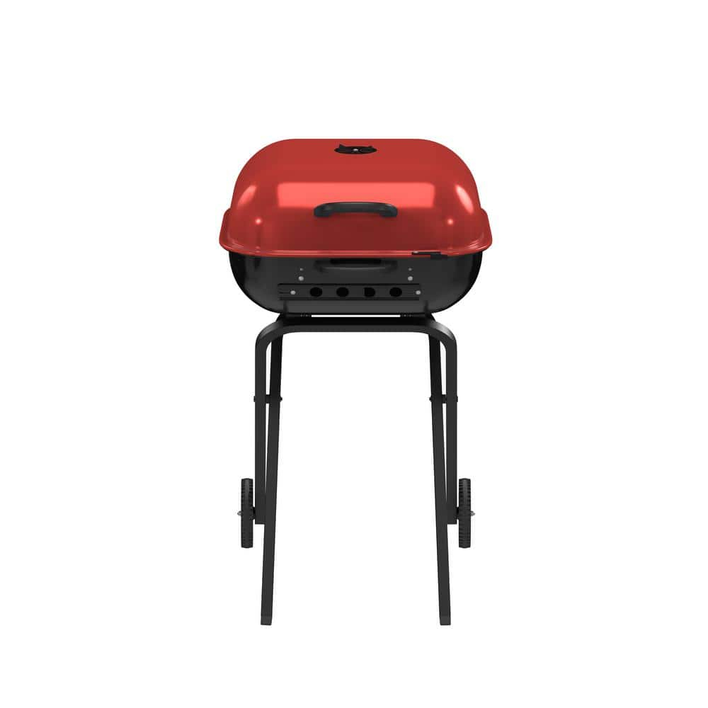 Americana Walk-A-Bout 100% Pre-Assembled Portable Steel Charcoal Grill in Red