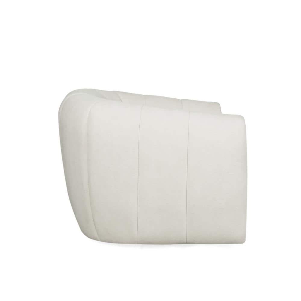 Noble House Smith  Textured Boucle White Modern Swivel Club Chair