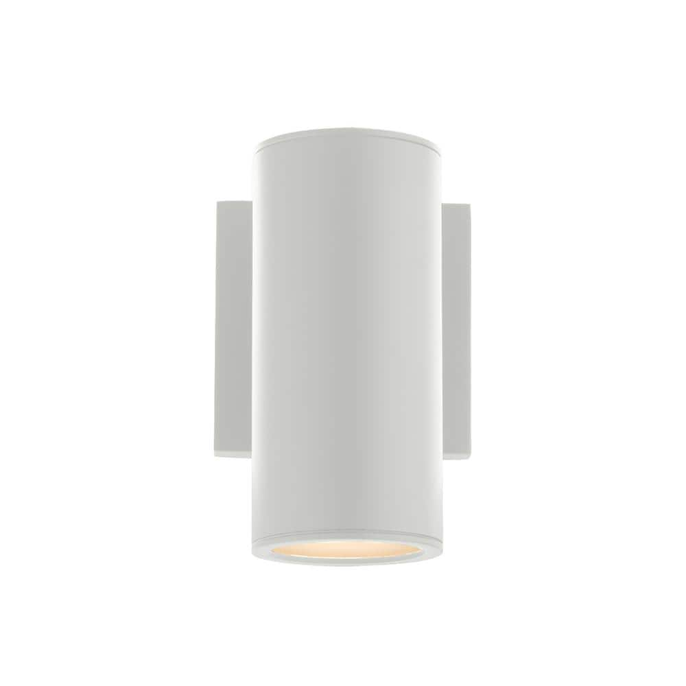 WAC Lighting Cylinder 1 -Light 6.75-in H Matte White Hardwired Integrated LED Outdoor Wall Light