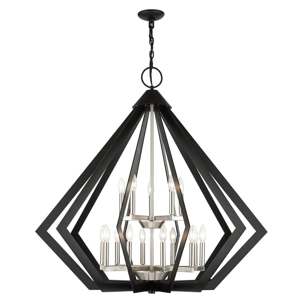 Dorrance 15-Light Black Diamond Foyer Chandelier