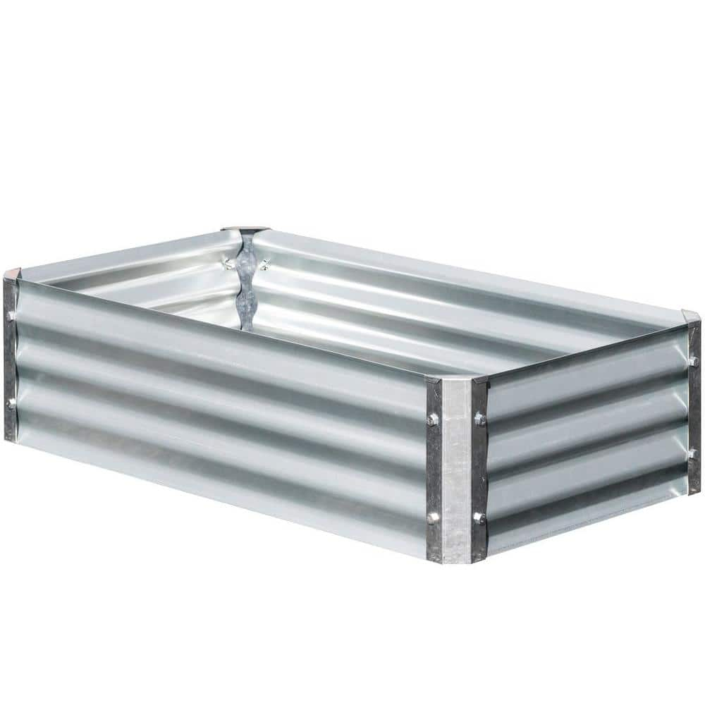 EarthMark MGB-L022 Bajo Series Cama de Jardín Elevada de Metal Galvanizado Rectangular de 22 x 40 x 10 Pulgadas