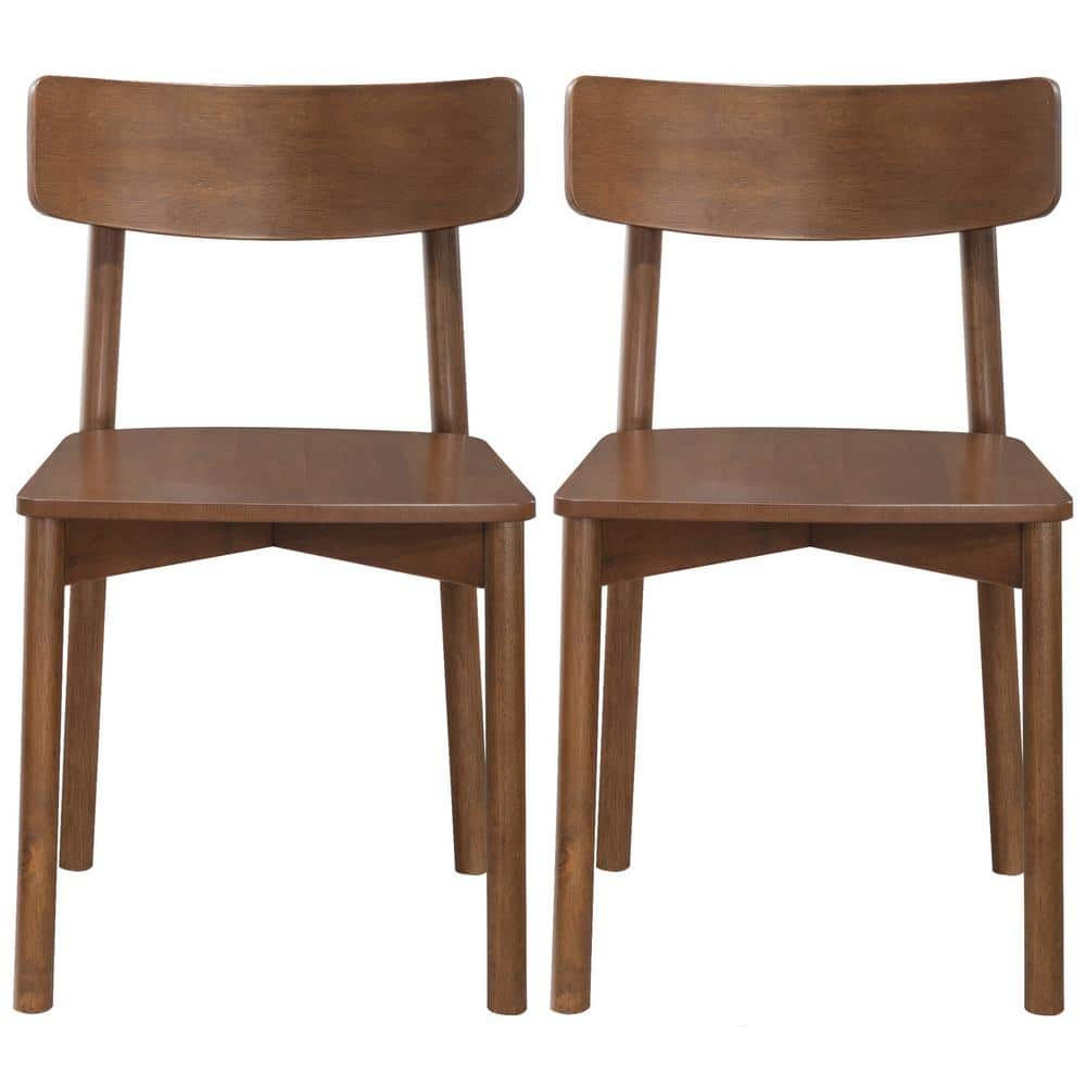 Peterson Mid Century Modern Solid Wood Walnut Dining Chairs (Set of 2)