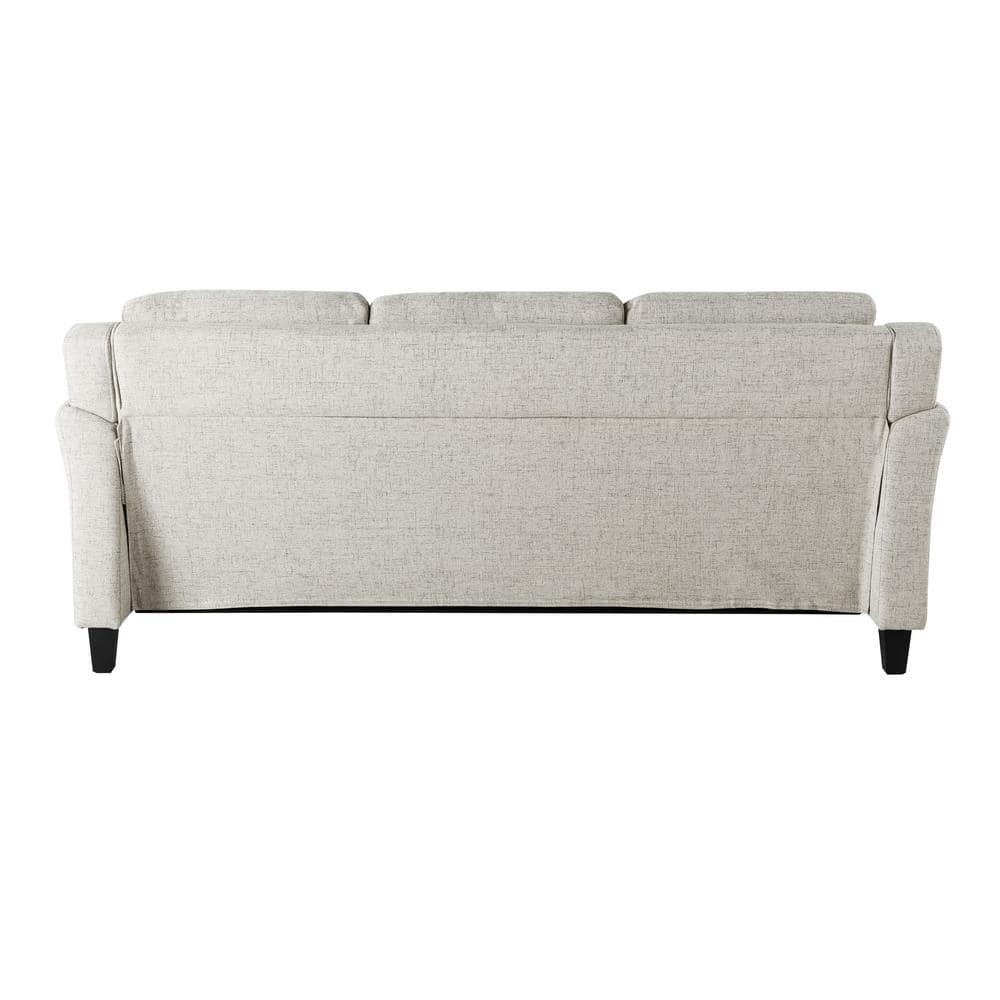 Lifestyle Solutions Taryn Traditional Sofa with Curved Arms, Beige Fabric Upholstery