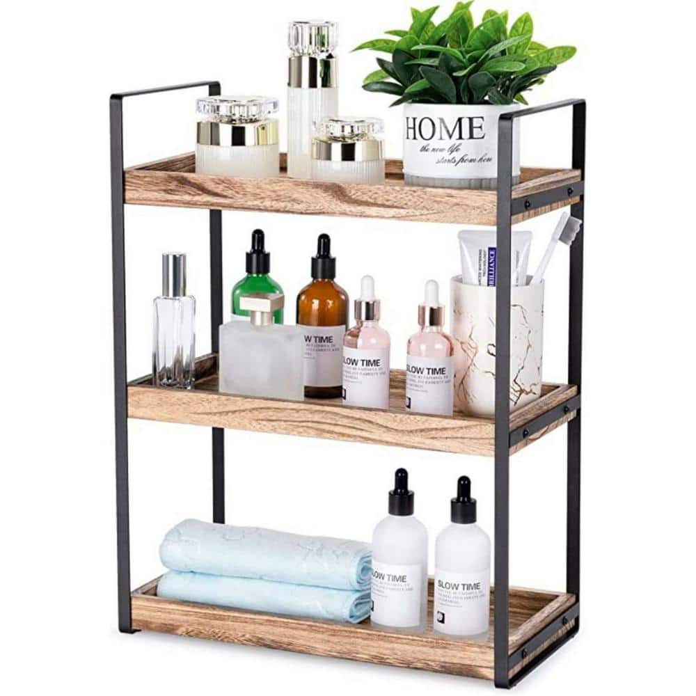 3-Tier Countertop Organizer for Counter Stylish Wood Vanity Shelf Storage - The Perfect Addition to Your Bathroom Decor