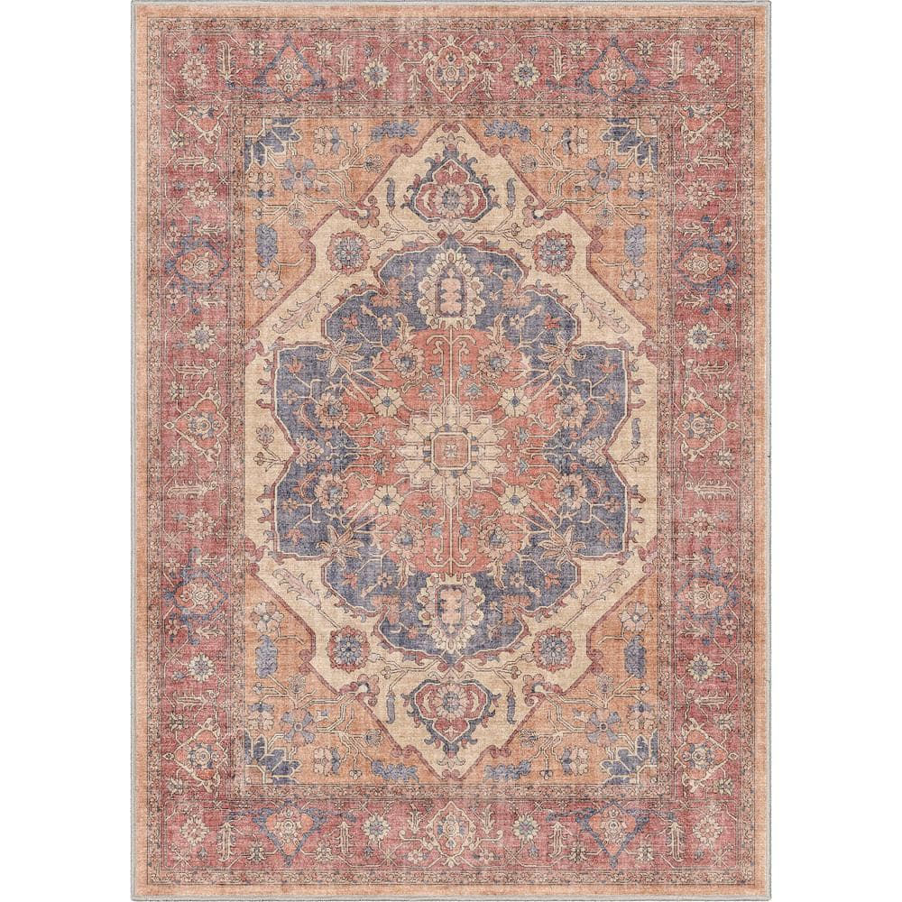 Well Woven Apollo Antigua Vintage Oriental Red Flatweave 5'3" x 7'3" Area Rug