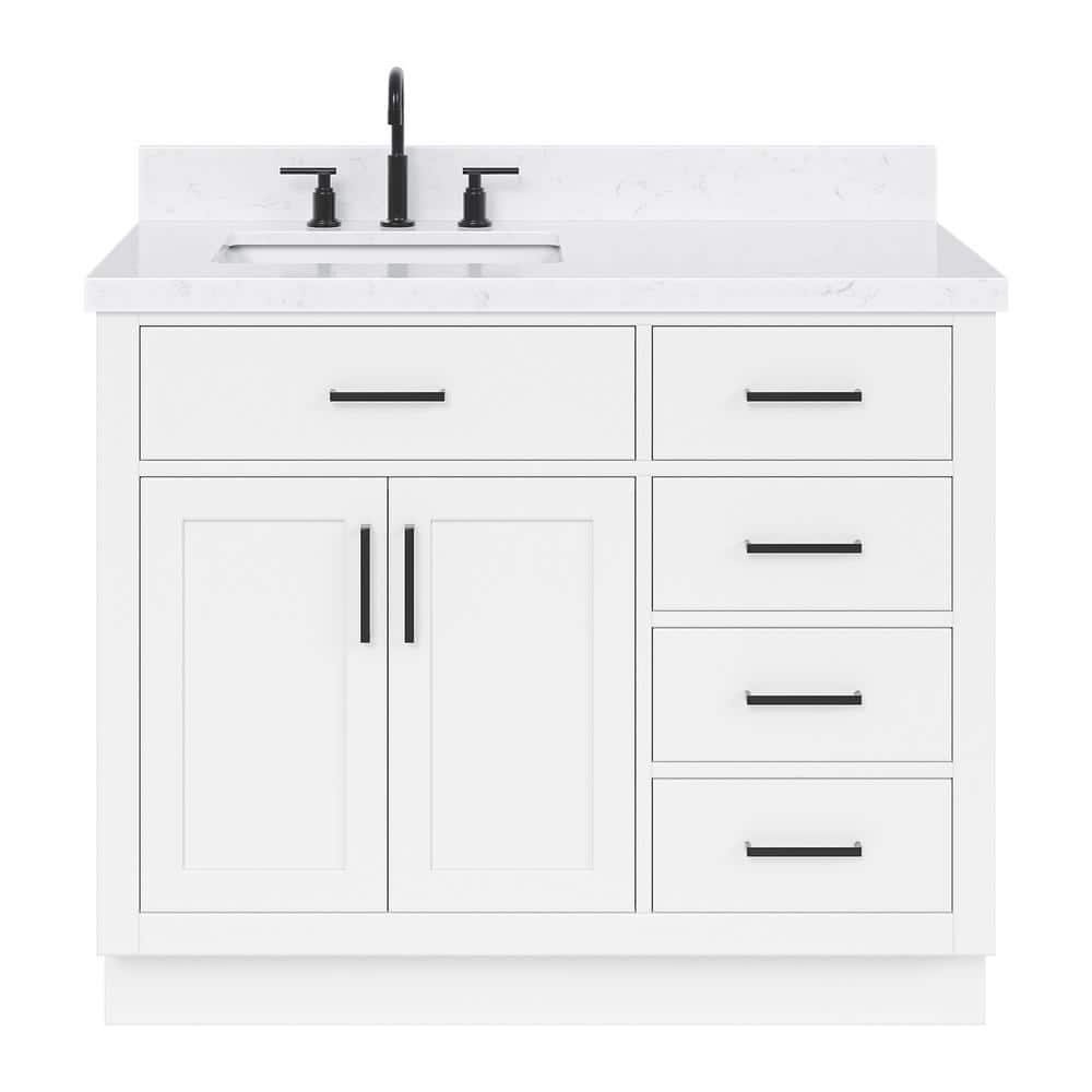 Ariel T042slcqrvo Hepburn 42" Free Standing Single Basin Vanity Set - White