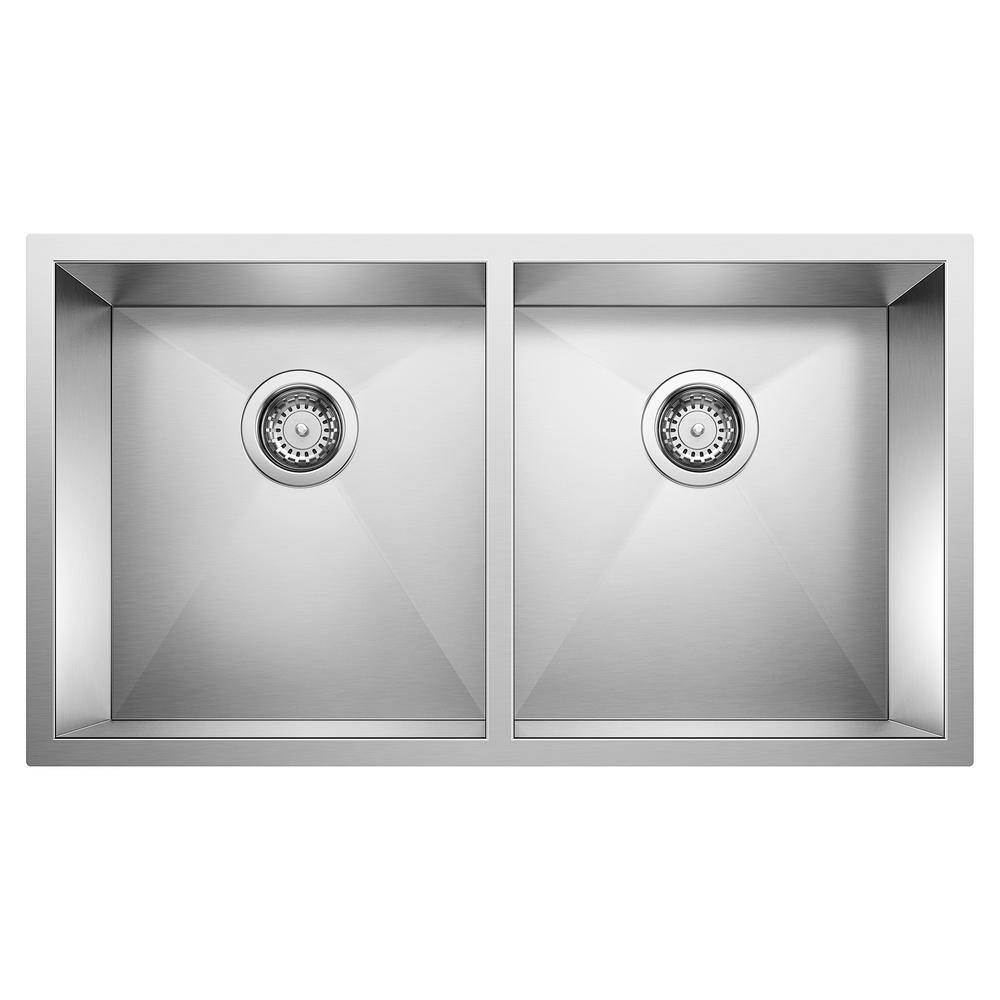 Blanco 516211 Precision 32" L x 18'' W Double Bowl Stainless Steel Undermount Kitchen Sink
