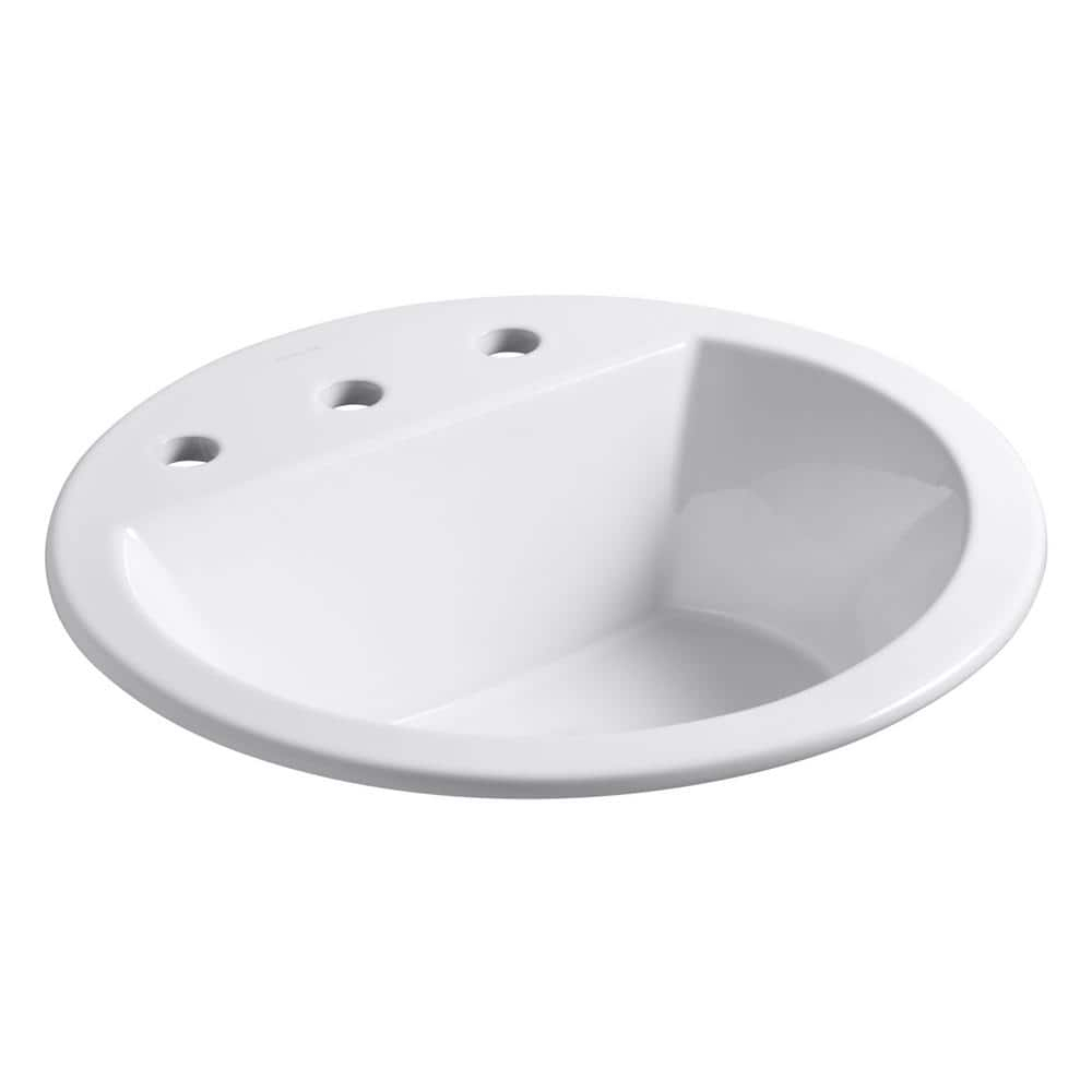 Bryant Ceramic Circular Drop-In Bathroom Sink with Overflow