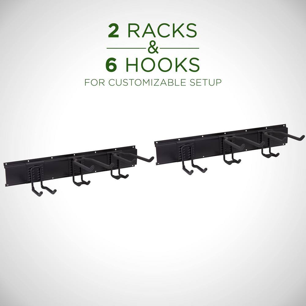 Tool Storage Rack, 8 Piece Wall Mounted Garage Organizer for Broom, Mop & Tools