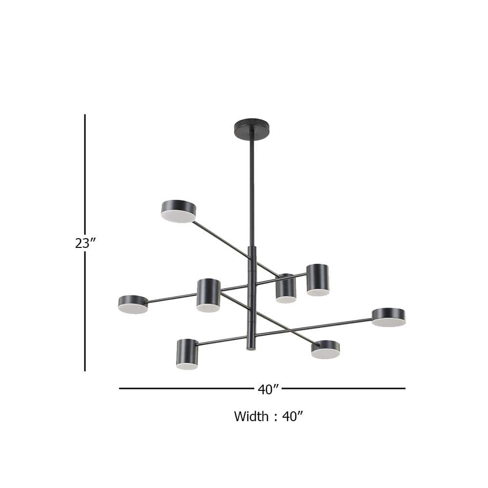Led Chandelier In Black Finish