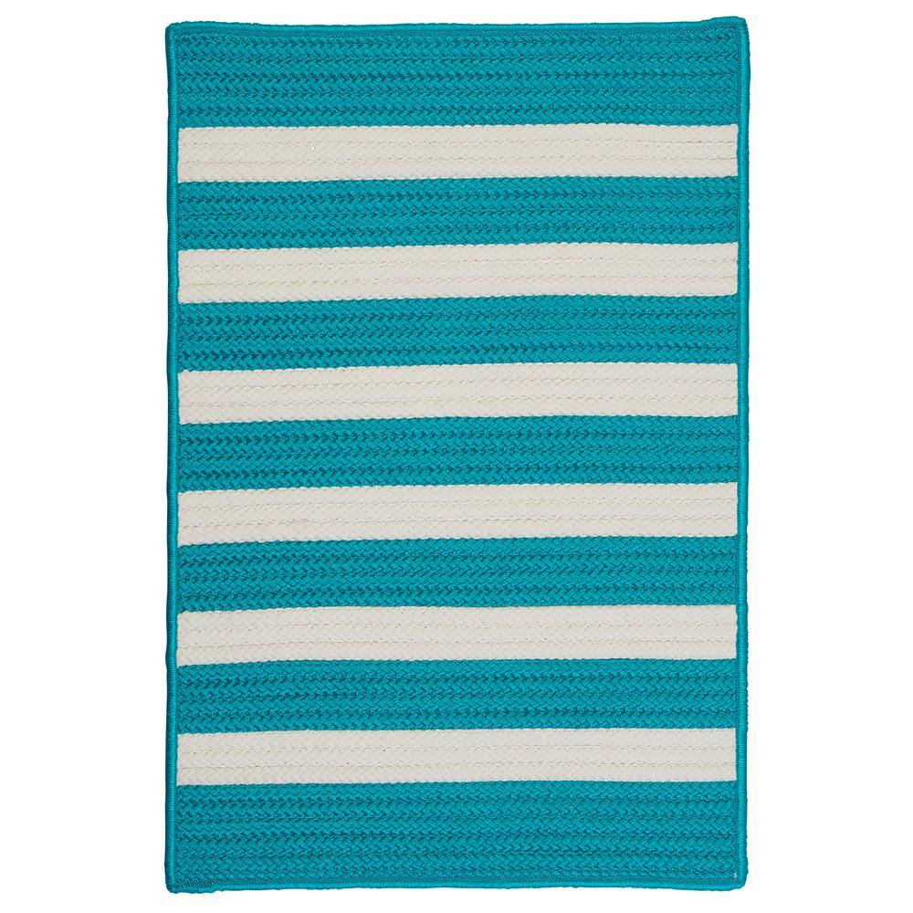 Baxter Turquoise 7 ft. x 9 ft. Braided Indoor/Outdoor Patio Area Rug