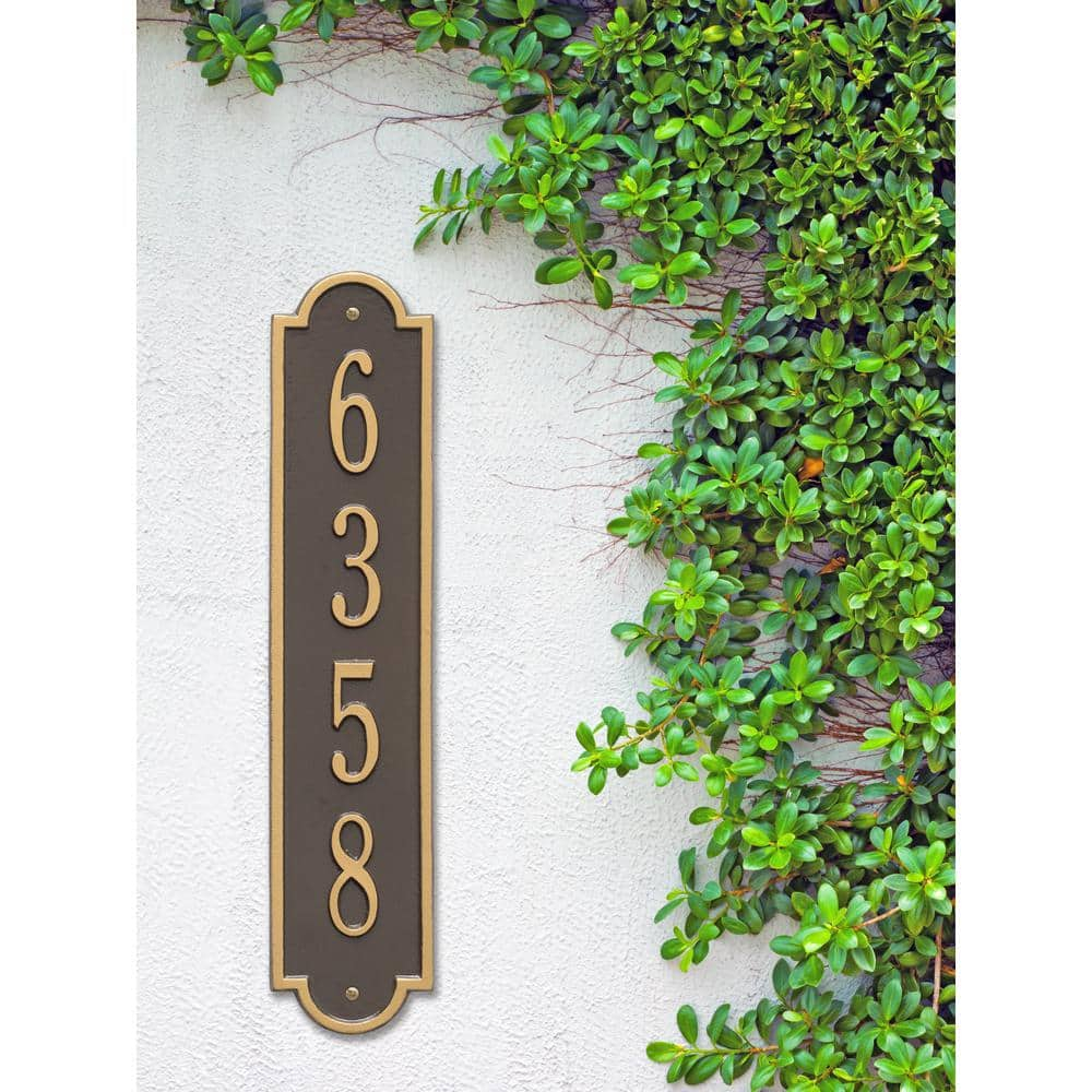 Richmond Standard Rectangular Bronze/Gold Wall 1-Line Vertical Address Plaque