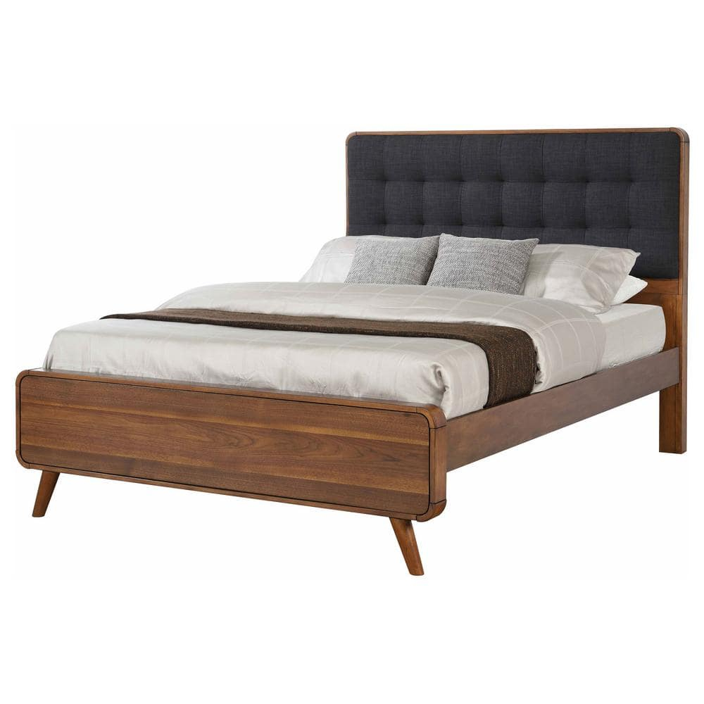 Kirby Kha Robyn Wood Panel Bed Dark Walnut
