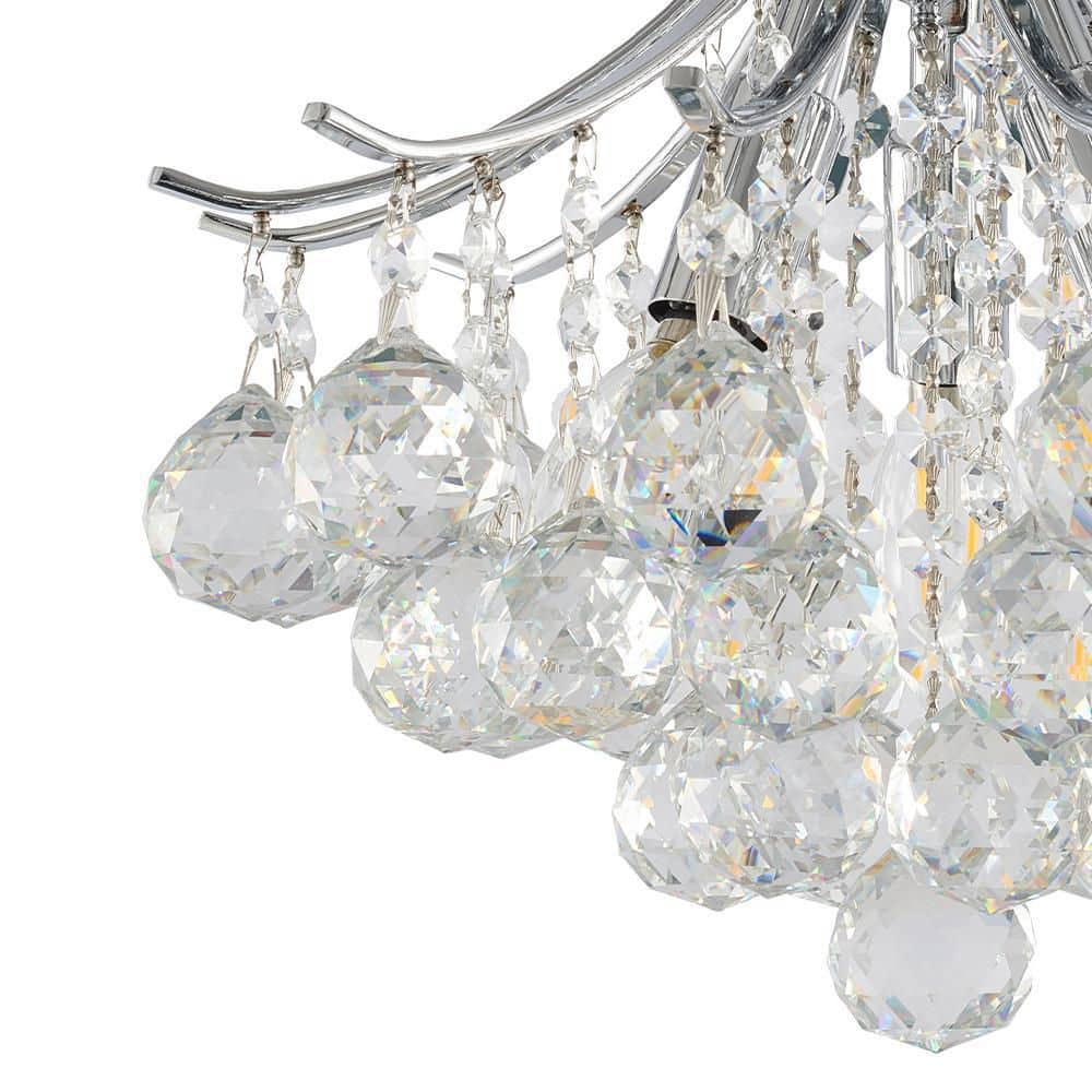 Elegant Chrome 12'' Crystal Semi Flush Mount Lighting