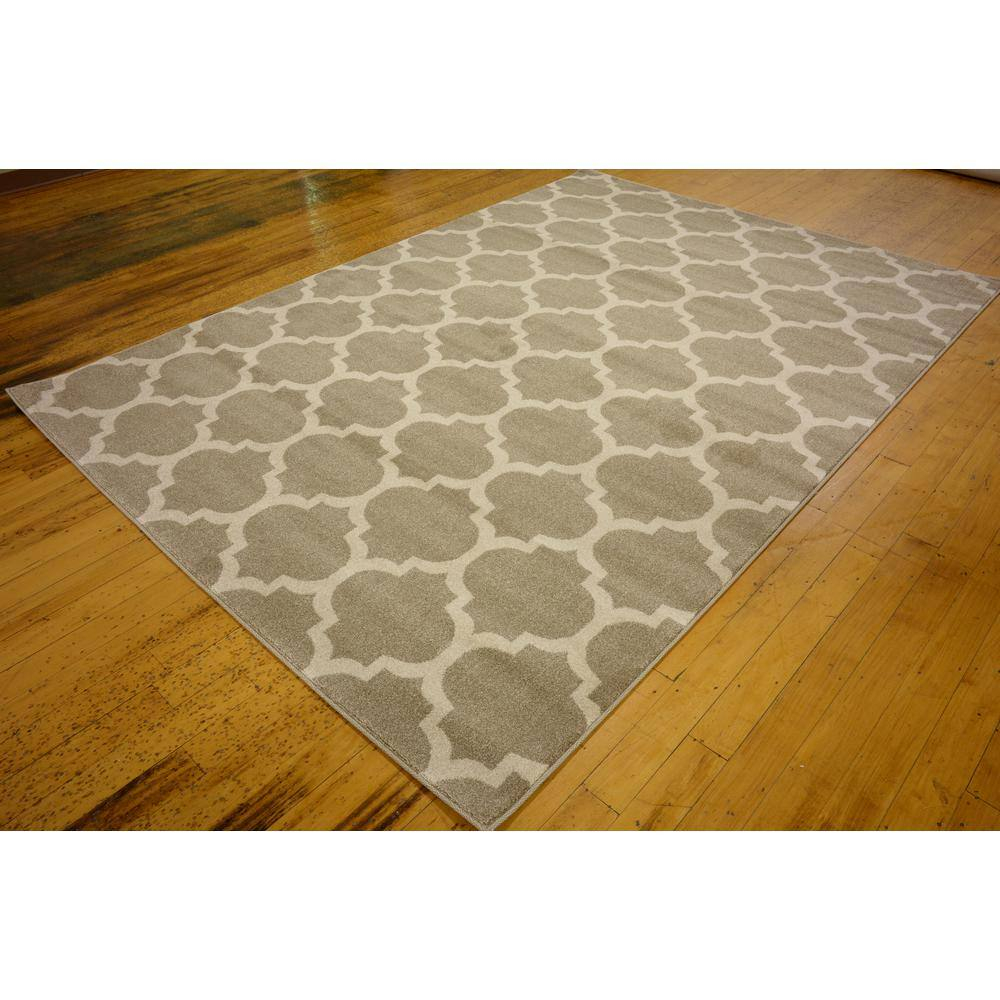 Unique Loom Trellis Collection Area Rug - Philadelphia (7' 1" x 10' Rectangle Light Brown/Beige)