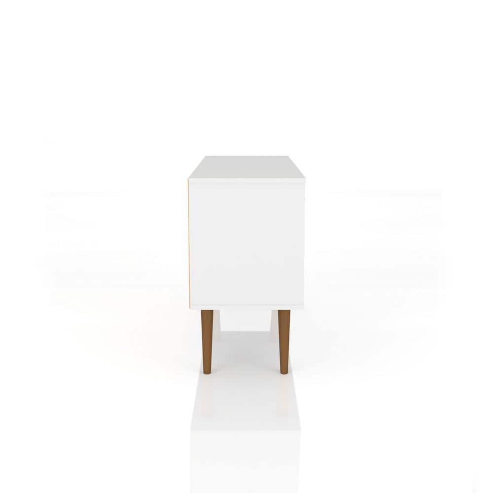 Manhattan Comfort Liberty 42.52" Mid Century Modern TV Stand, White and Yellow