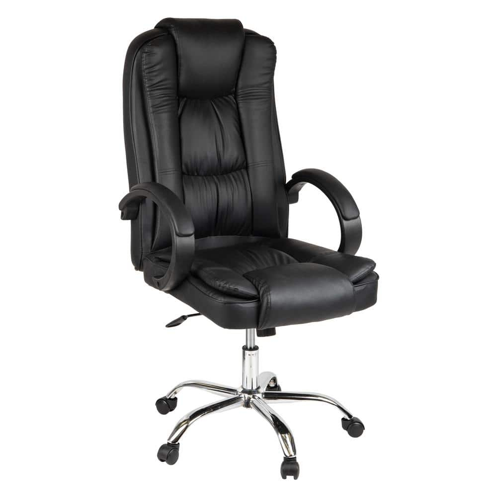 Mind Reader Executive Office Chair with Headrest, Height Adjustable, Desk Chair, Office, 23"L x 25"W x 45-49"H
